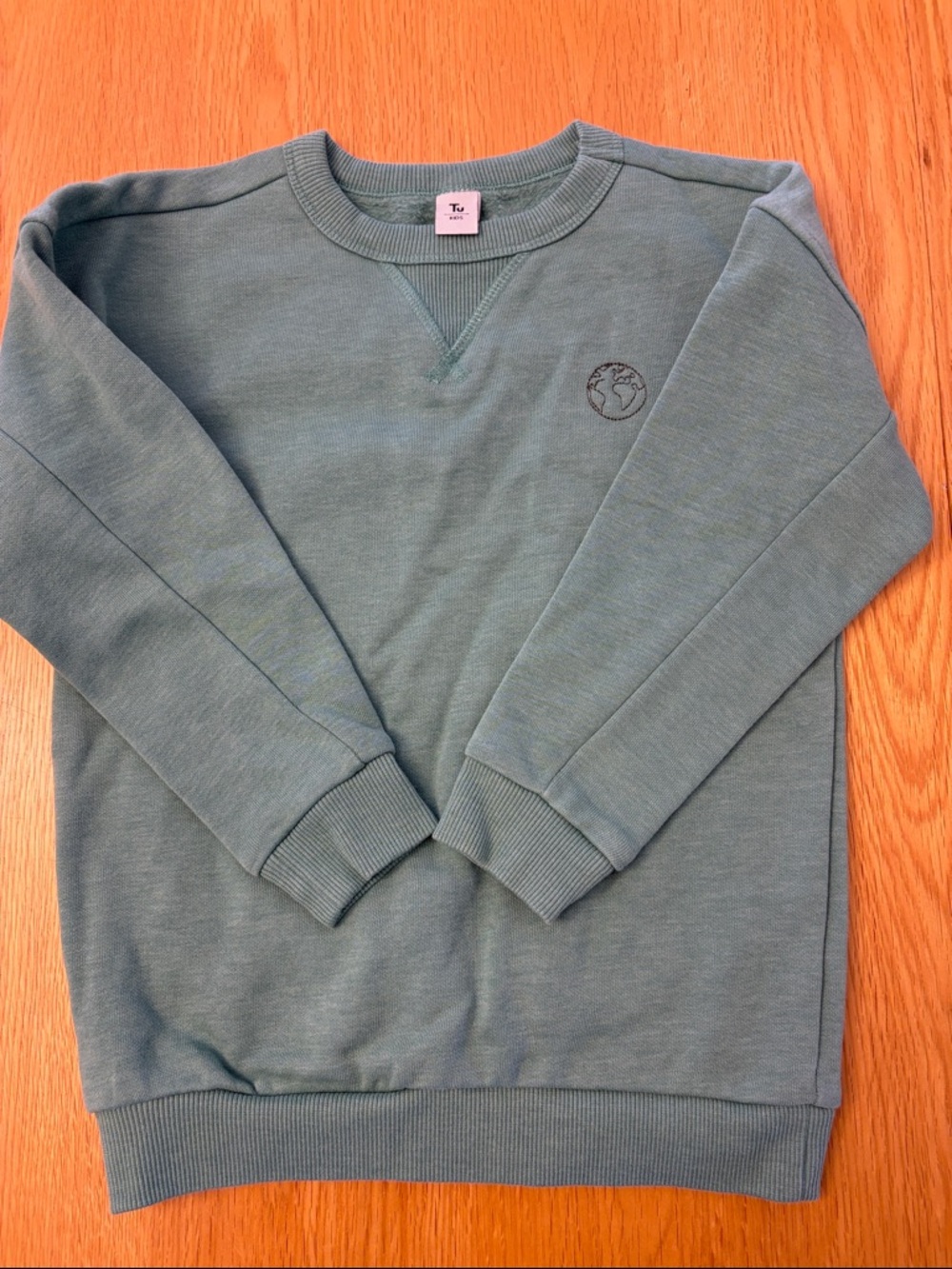 Crewneck Sweatshirt in Dusty Teal - Boys Casual Sweater, size 4-5 years